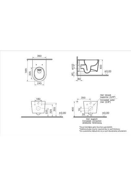Nest QuantumFlush 7870B403-0090 Asma Klozet, Beyaz