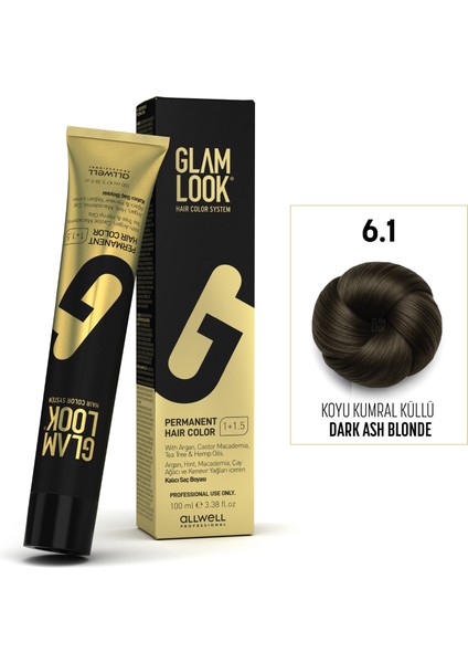Glamlook Hair Color Dark Ash Blonde/koyu Kumral Küllü 6.1 100 ml