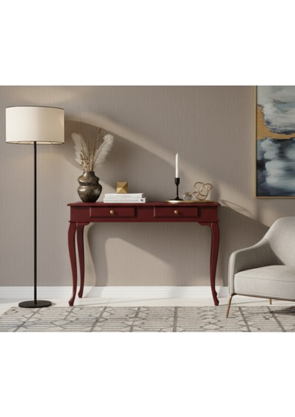 100 cm Masif Lükens Bordo Çalışma Masası