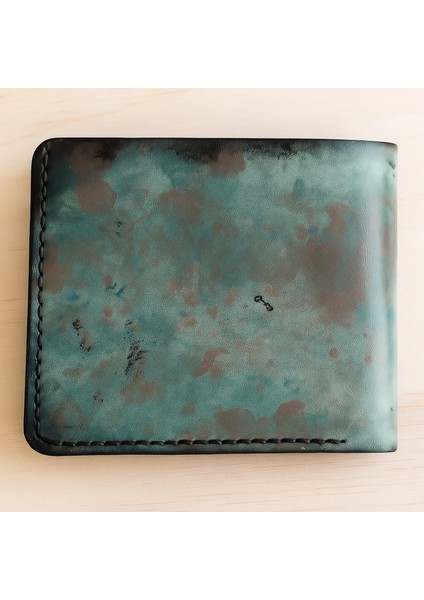 El Yapımı Hakiki Deri Charlie Chaplin Desenli Erkek Cüzdan - Yakma Sanatı Vegetable-Tanned Ince Katlanabilir Model modelleri