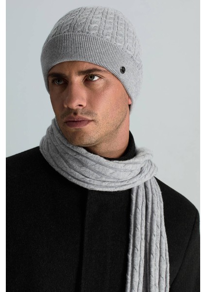 Lambswool Yün Açık Gri Bere