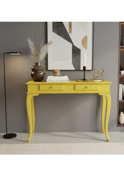 120 cm Masif Lükens Sarı Çalışma Masası