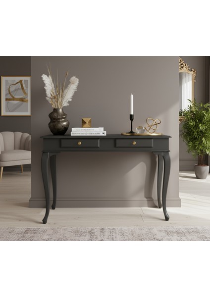 110 cm Masif Lükens Antrasit Çalışma Masası