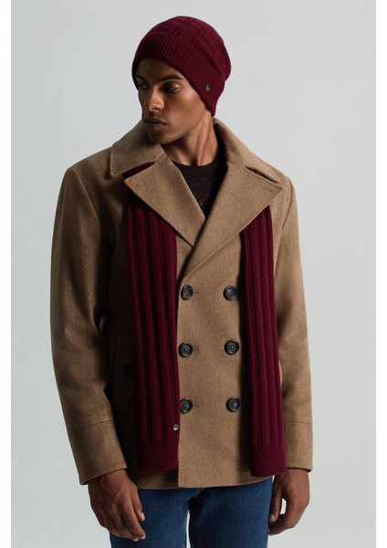 Saf Kaşmir Örgü Desenli Bordo Atkı fiyatları