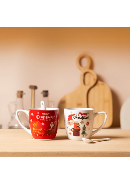 Beyaz Noel Temalı Kupa