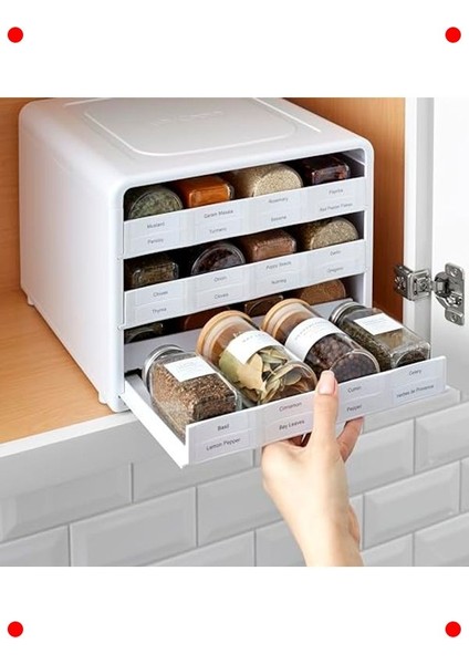 Ayarlanabilir Baharat Rafı | 24 Şişe Kapasiteli Beyaz fiyatları