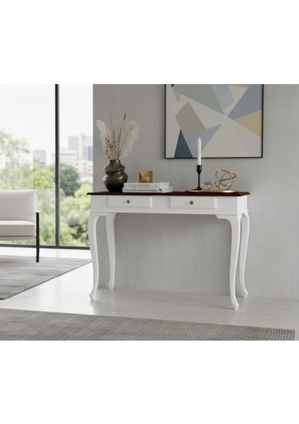 100 cm Masif Lükens Beyaz Ceviz Çalışma Masası