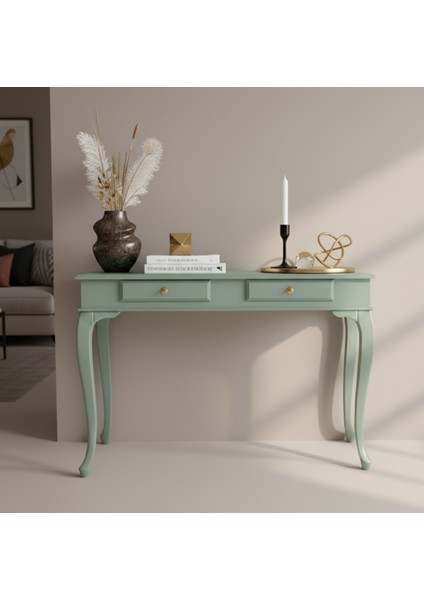 100 cm Masif Lükens Su Yeşili Çalışma Masası