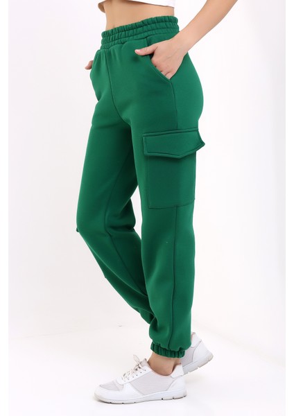 Yüksek Bel Eşofman Altı Jogger Kargo Cepli Unısex 3 Iplik