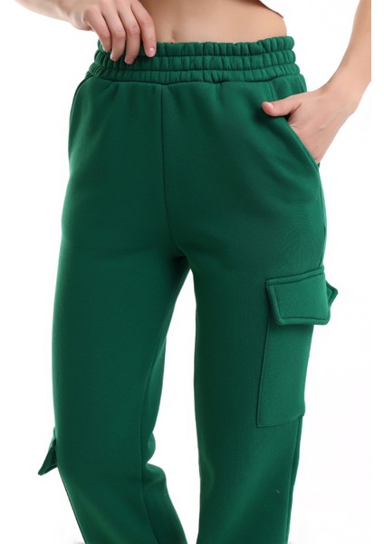 Yüksek Bel Eşofman Altı Jogger Kargo Cepli Unısex 3 Iplik