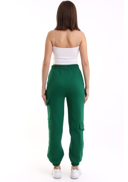 Yüksek Bel Eşofman Altı Jogger Kargo Cepli Unısex 3 Iplik