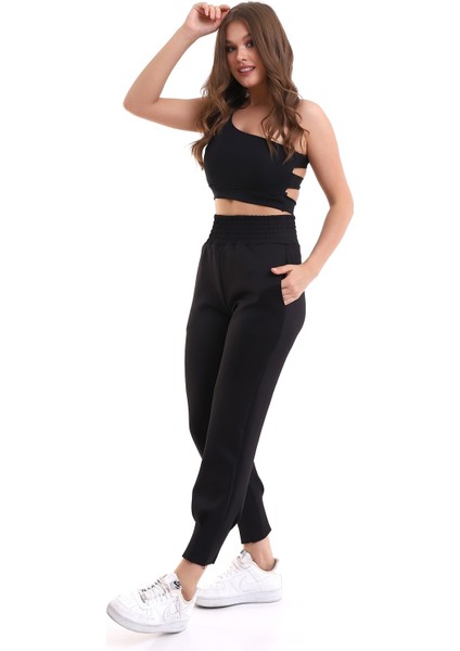 Scuba Dalgıç Yüksek Bel Eşofman Altı Paça Pileli / Everyday Tracksuıt Pants fırsatları