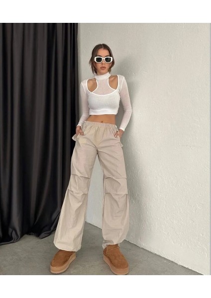 Kadın Cep Kaaklı Paraşüt Pantolon fiyatları