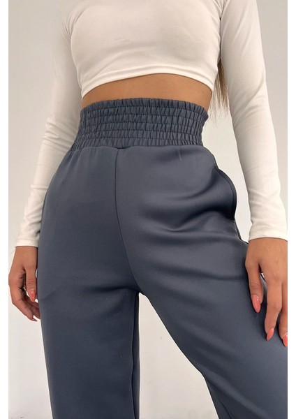 Scuba Dalgıç Yüksek Bel Eşofman Altı Paça Pileli / Everyday Tracksuıt Pants fırsatları