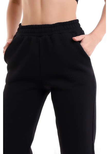 Siyah Joger 3 Iplik Eşofman Altı Içi Şardonlu Ideal Kalınlıkda