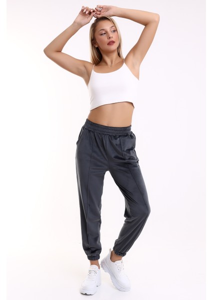 Kadın Eşofman Altı Yumoş Kadife Jogger / Gri fırsatları