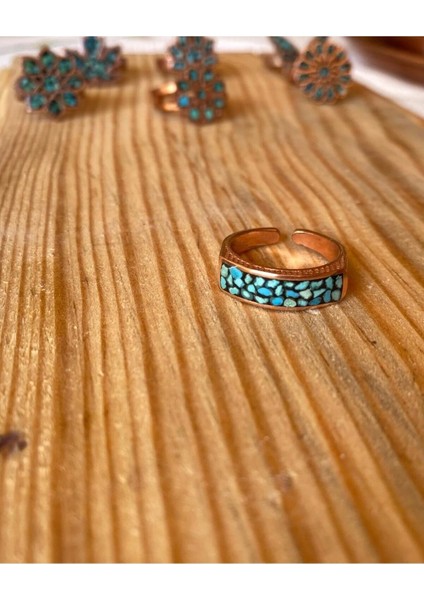 Firuze Taşlı Bakır Yüzük fırsatları