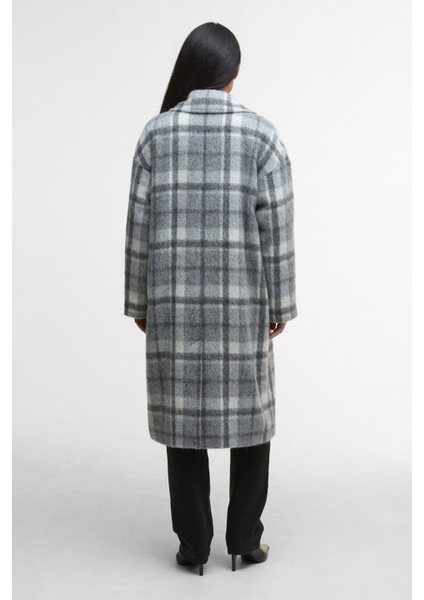 Beattie Double Breasted Wool Palto GY51 Soft Grey Check/onyx Tartan fırsatları