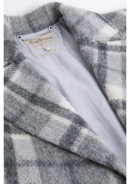 Beattie Double Breasted Wool Palto GY51 Soft Grey Check/onyx Tartan