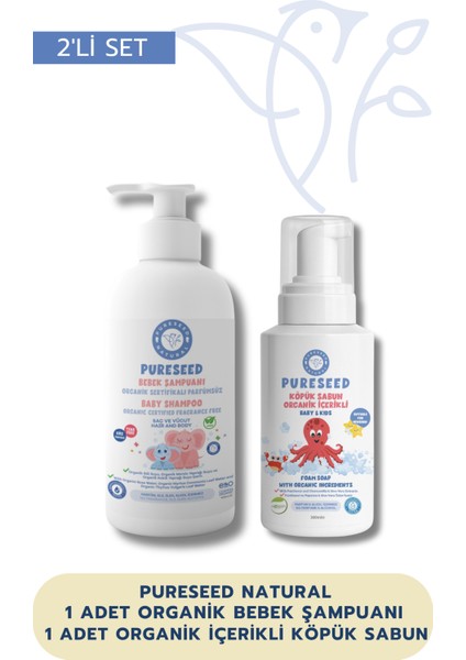 2li Set - 1 Organik Bebek Şampuanı +1 Organik Içerikli Köpük Sabun