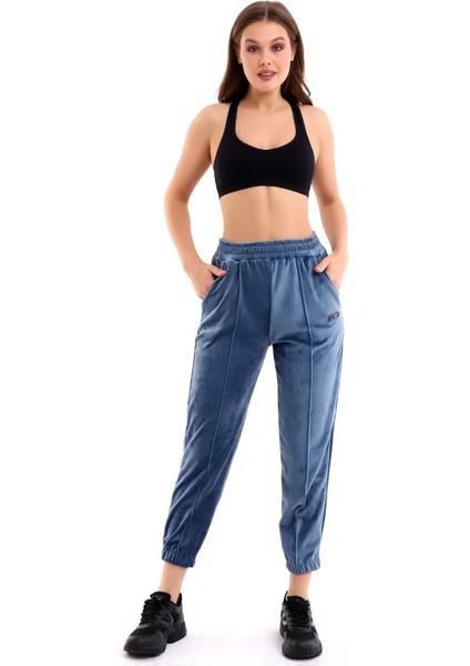 Indigo Yumoş Eşofman Altı Jogger Yüksek Bel Fransız Kadife fiyatları