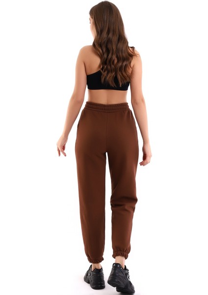 Kahve Joger 3 Iplik Eşofman Altı Içi Şardonlu Ideal Kalınlıkda