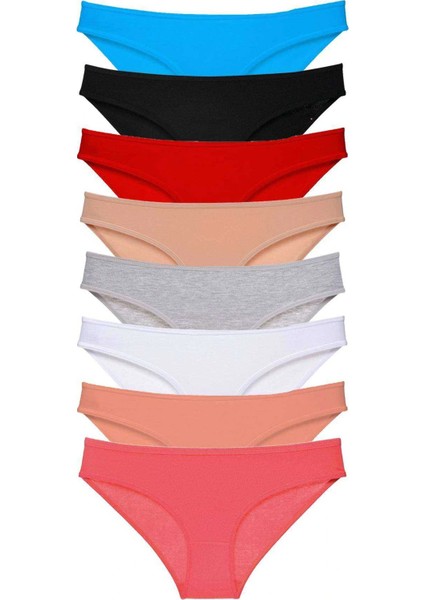 8 Adet Süper Eko Set Likralı Kadın Slip Külot Set 2