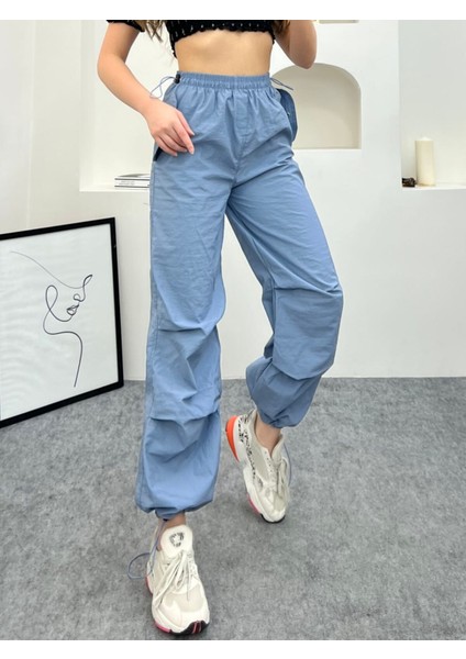 Paraşüt Pantolon / Baggy Kesim Kadın Paraşüt Pantolon- Cep Kapaklı fiyatları