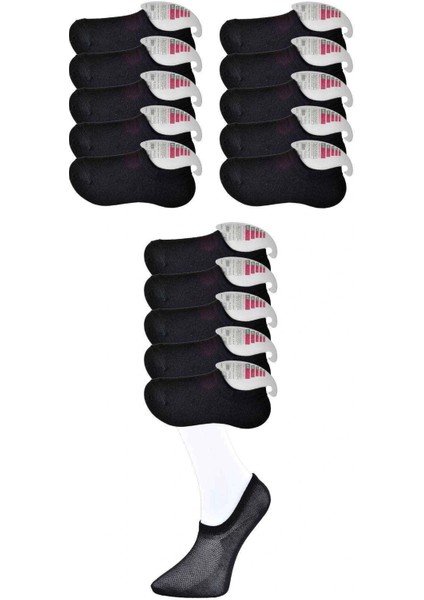Siyah Kadın Görünmez Çorap 15 çift