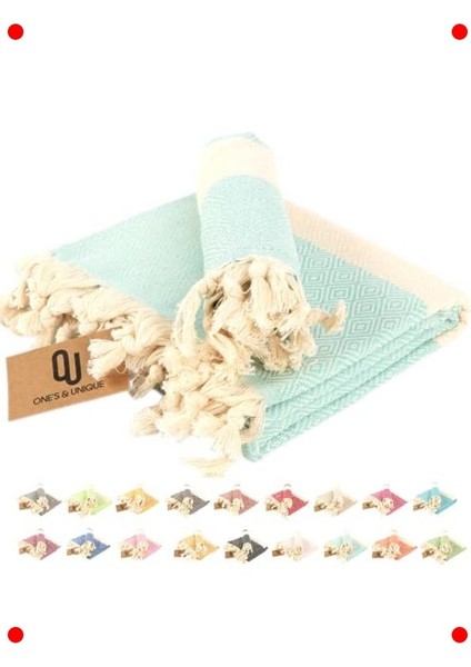 2'li Organik Pamuk Peştemal Havlu Seti - Mint