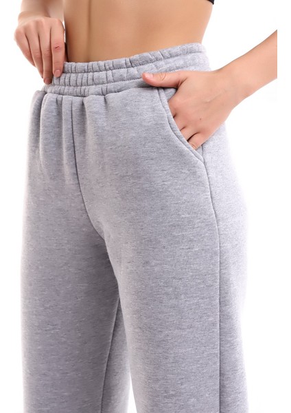 Gri Joger 3 Iplik Eşofman Altı Içi Şardonlu Ideal Kalınlıkda