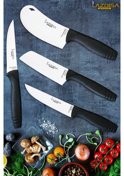 Eco Serisi Mutfak Bıçak Seti Et Ekmek Sebze Pizza Salata Börek Şef Bıçağı 4 Lü Set Hds-04