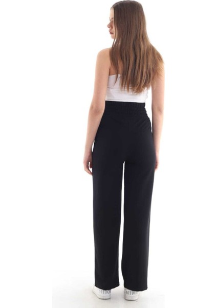 Kadın Siyah Geniş Kemer Bol Paça Eşofman Altı indirimleri