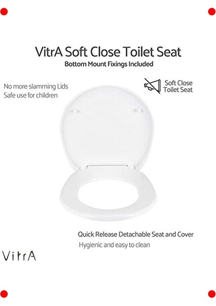 Yavaş Kapanır Kolay Sök-Tak Oval Klozet Kapağı Beyaz fiyatları