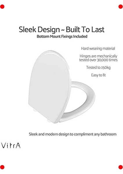 Yavaş Kapanır Kolay Sök-Tak Oval Klozet Kapağı Beyaz modelleri