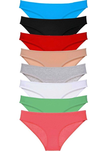 8 adet Süper Eko Set Likralı Kadın Slip Külot Set 3