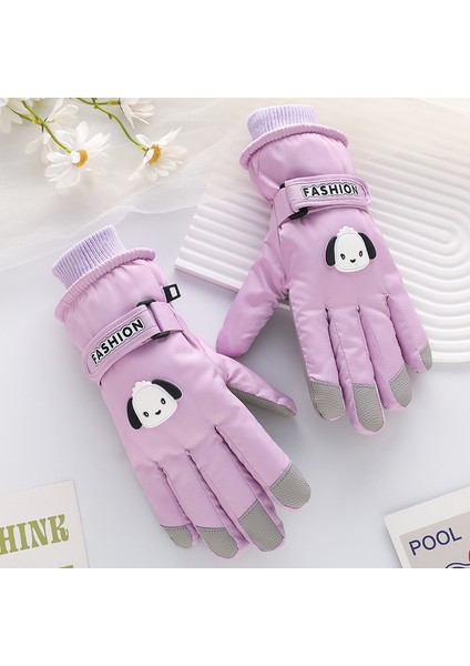 Kayak Eldivenleri Bayan Kış Artı Kadife Su Geçirmez Rüzgar ve Soğuk Sıcak Eldivenler (Yurt Dışından)