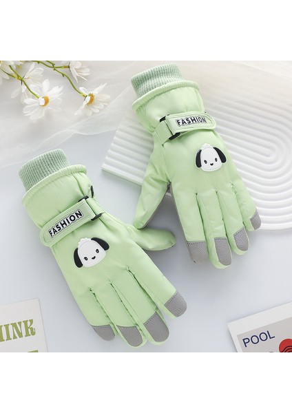 Kayak Eldivenleri Bayan Kış Artı Kadife Su Geçirmez Rüzgar ve Soğuk Sıcak Eldivenler (Yurt Dışından)