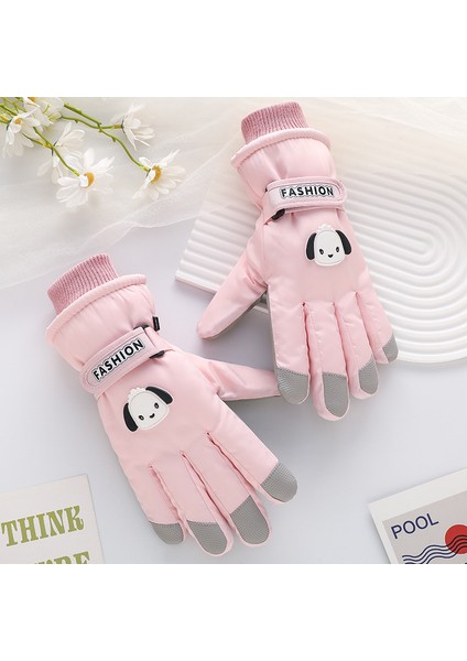 Kayak Eldivenleri Bayan Kış Artı Kadife Su Geçirmez Rüzgar ve Soğuk Sıcak Eldivenler (Yurt Dışından)