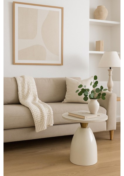 Tor Aliminyum Gövdeli Ahşap Tablalı Modern Yan Sehpa fiyatları