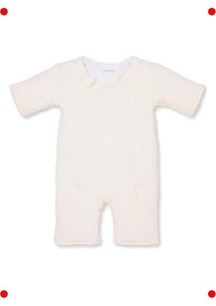 Pamuk Bebek Uyku Tulumu - Çift Fermuarlı (Krem 3-6 Ay)