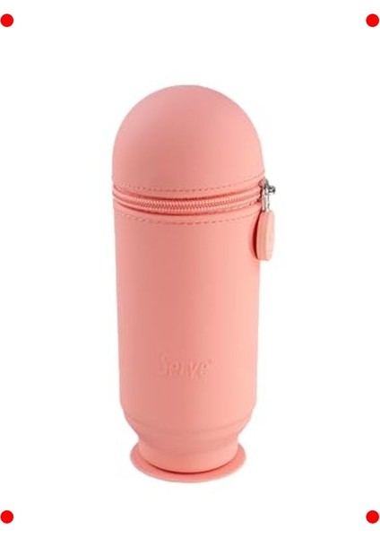 Mercan Rengi Fermuarlı Kalem Çantası