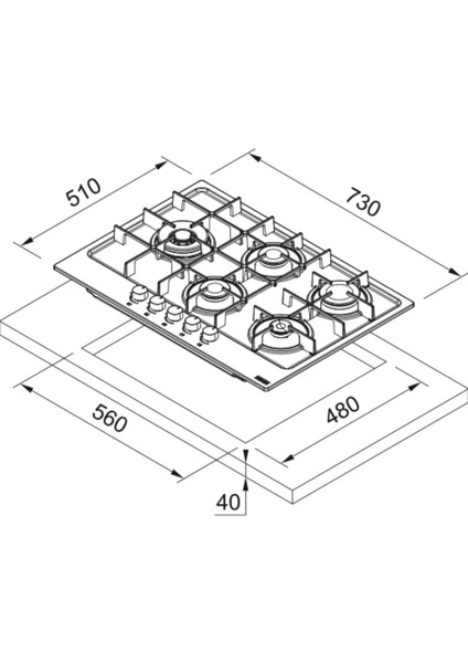 Fhma 755 4g Dcl Sg C Gri 5 Gözlü Ankastre Ocak fırsatları