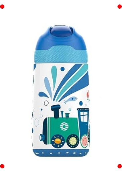 Çocuk 350 ml Pipetli Çelik Termos Matara