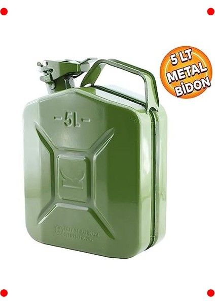 Dayanıklı Metal Yakıt Taşıma Bidonu 5 Litre modelleri