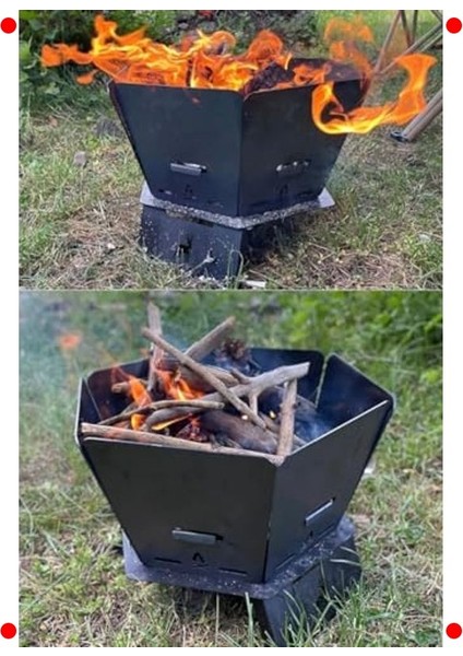 Altıgen Katlanır Ateş Çukuru - Taşınabilir Şömine fırsatları