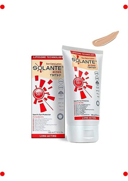 Akneye Eğilimli Ciltler Için Renkli SPF50 Losyon