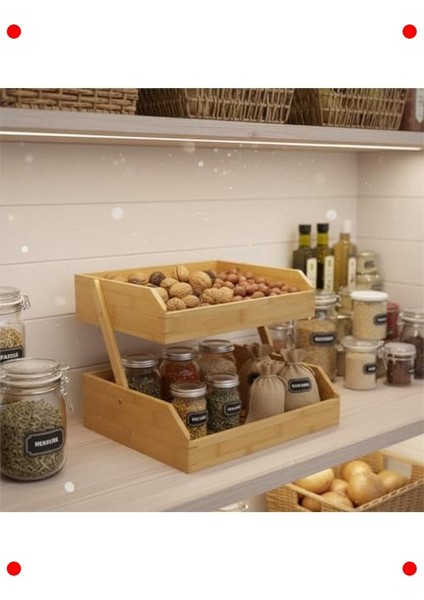 Iki Katlı Doğal Bambu Organizer Raf fiyatları