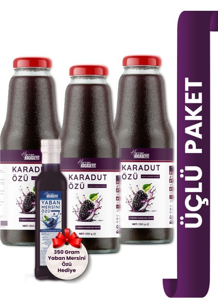 3 Adet Karadut Özü 1350 g + Yaban Mersini Özü 350 g