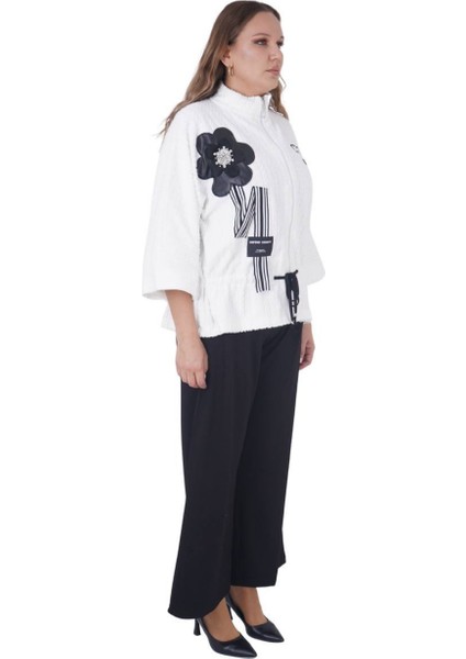 Büyük Beden Çiçek Motifli Oversize Kışlık Pamuklu Ikili Alt Üst Kadın Takım fiyatları